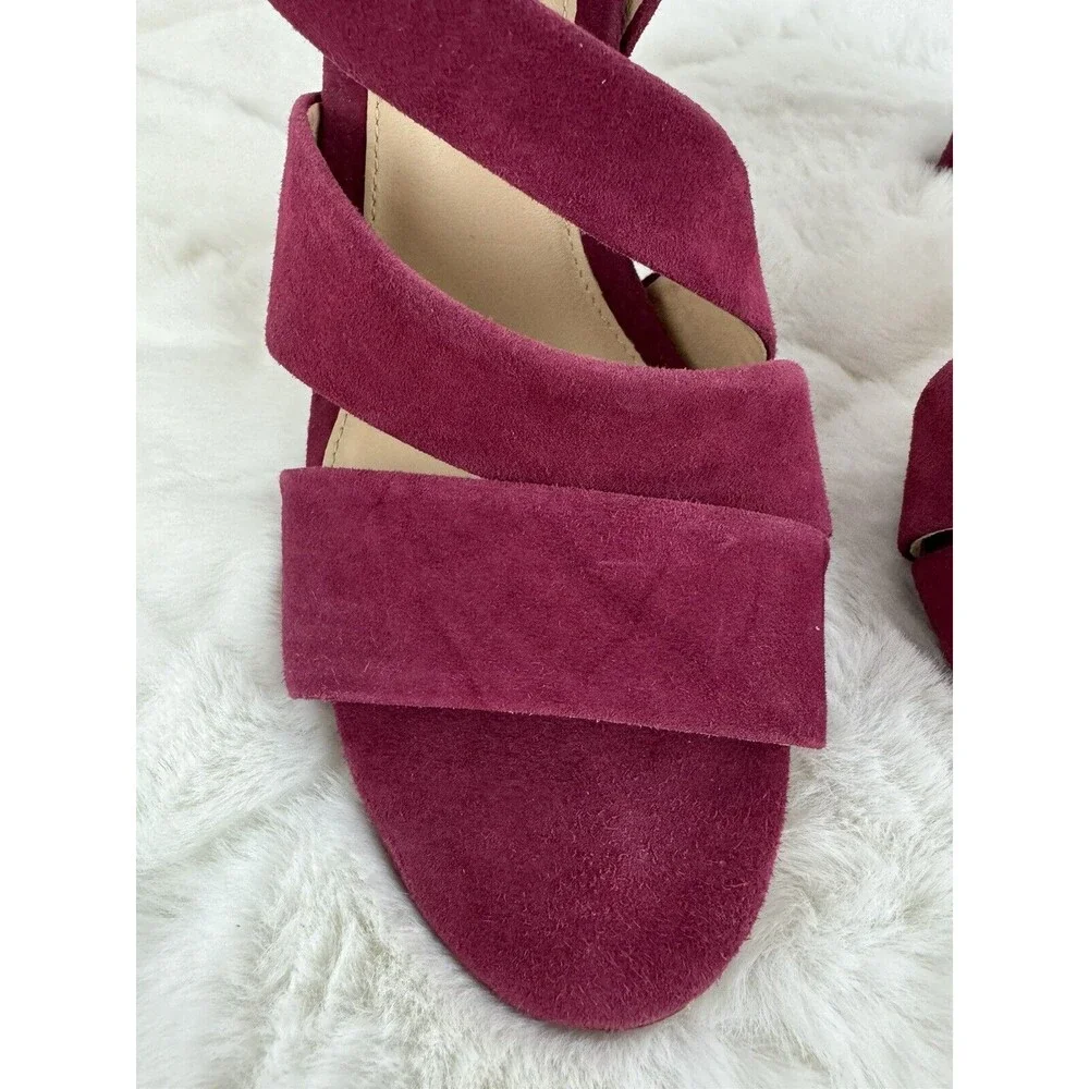 Antonio Melani Purple Pink Layren Suede Slingback Block Heel Sandals Women’s 8M